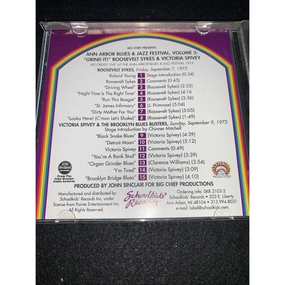 HTF Ann Arbor Blues & Jazz Festival 1973 Vol.3 (CD) 'Grind It!' Roosevelt Sykes - Picture 5 of 10